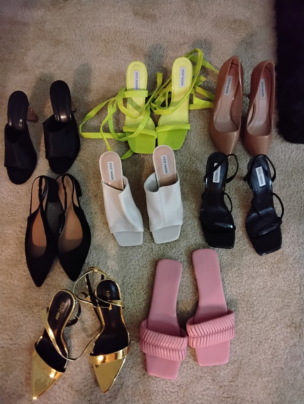 8 PAIR Steve Madden (4 pairs) Fashion Nova (2 pairs) Misc (2 pairs) All Size 11